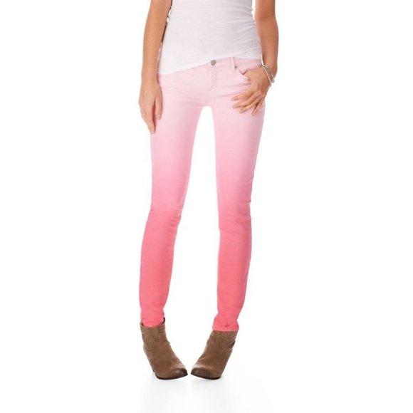 Aeropostale Pink Ombre Denim Skinny jeans Women's Size 3/4 - Picture 1 of 8